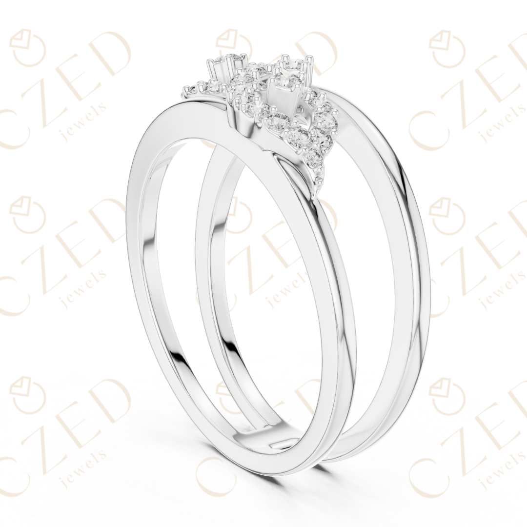 Round Cut Diamond Infinity Twist Pavé Band Ring