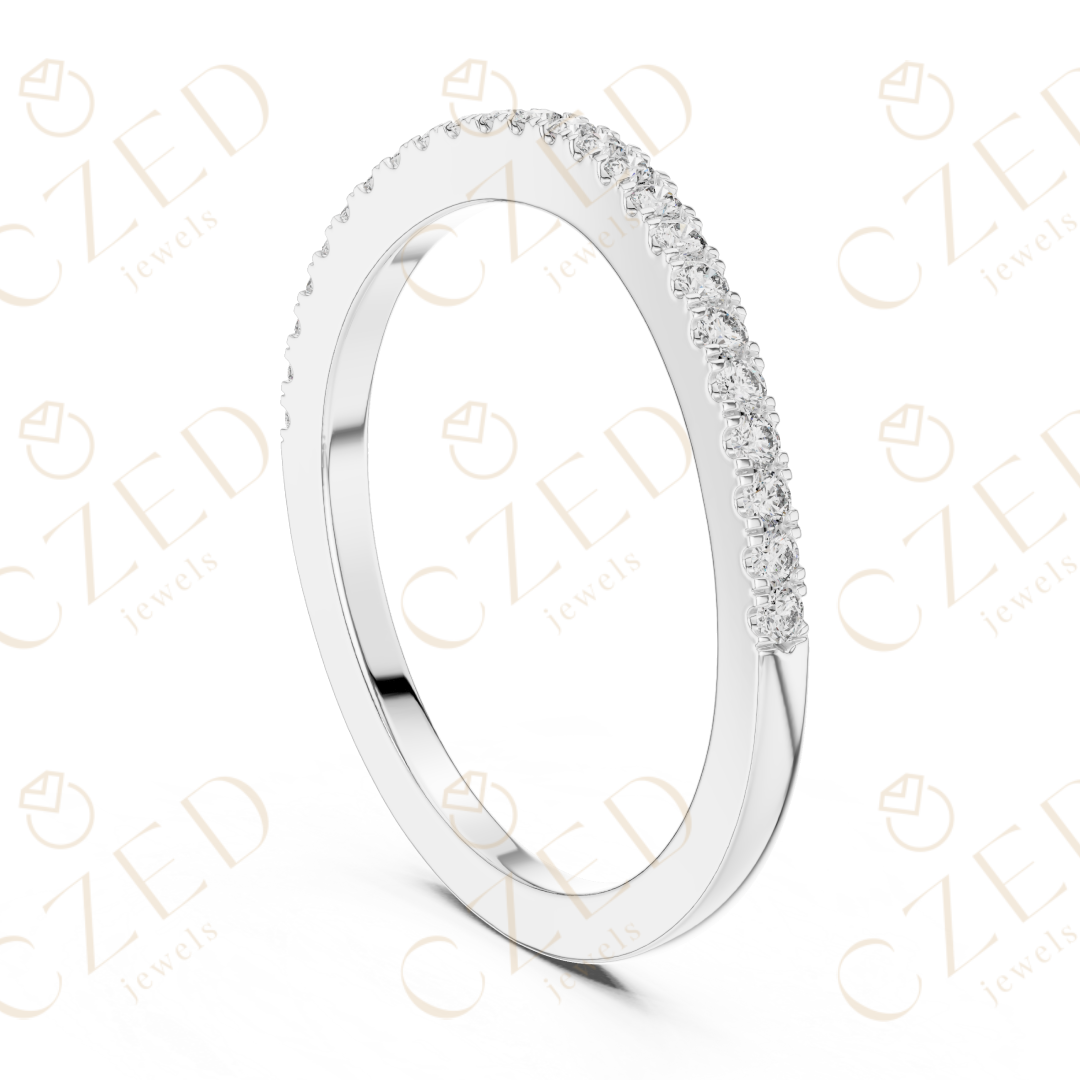 Round Brilliant Diamond Pavé Band Ring