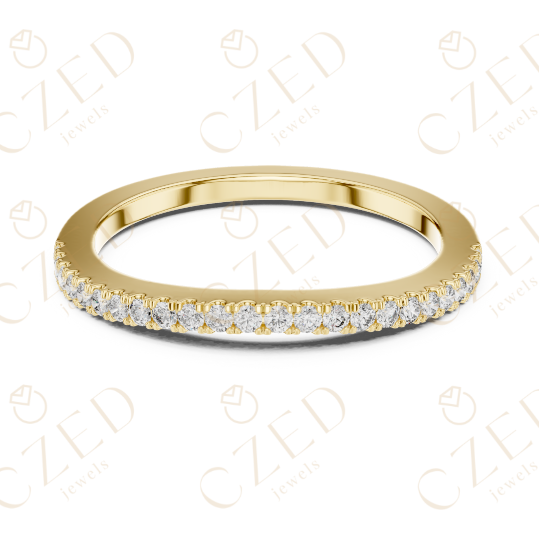 Round Brilliant Diamond Pavé Band Ring