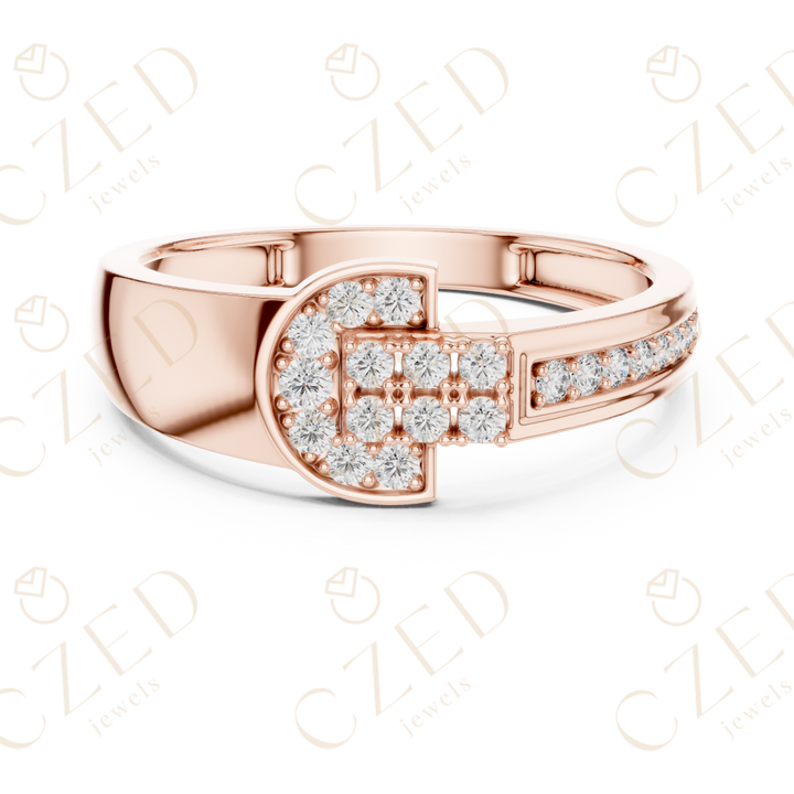 Round Cut Diamond Geometric Cluster Men’s Band