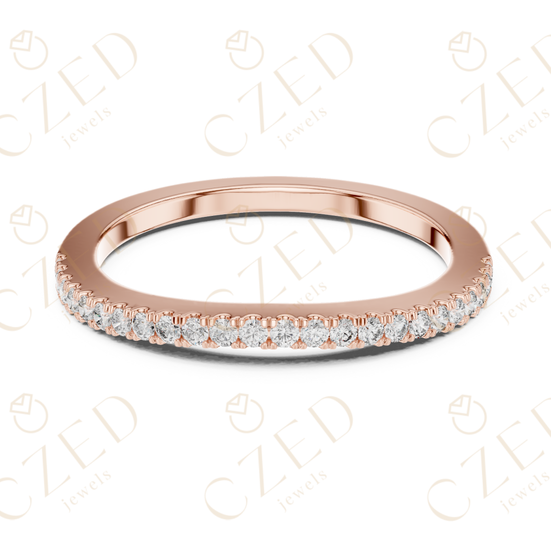 Round Brilliant Diamond Pavé Band Ring