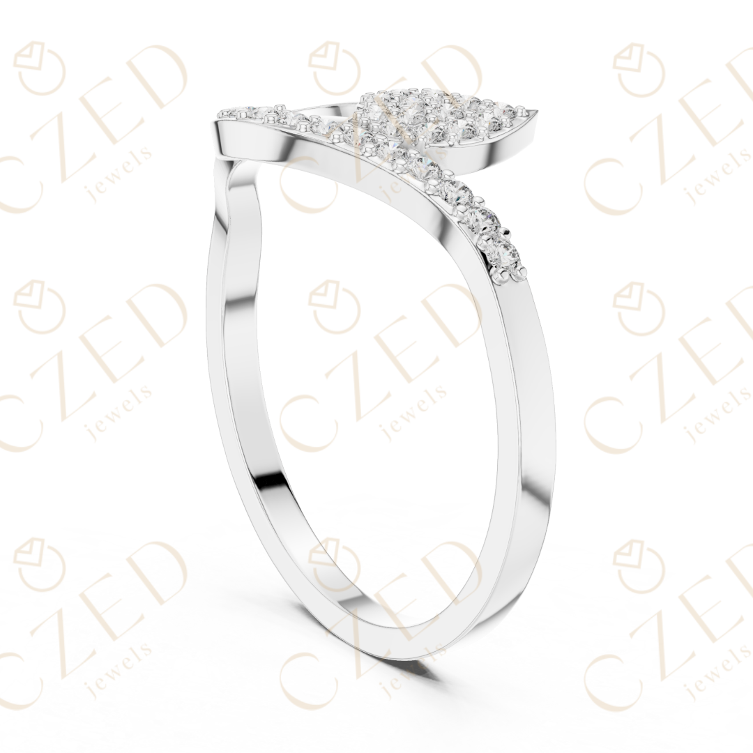 Pear Shaped Diamond Twist Open Halo Ring