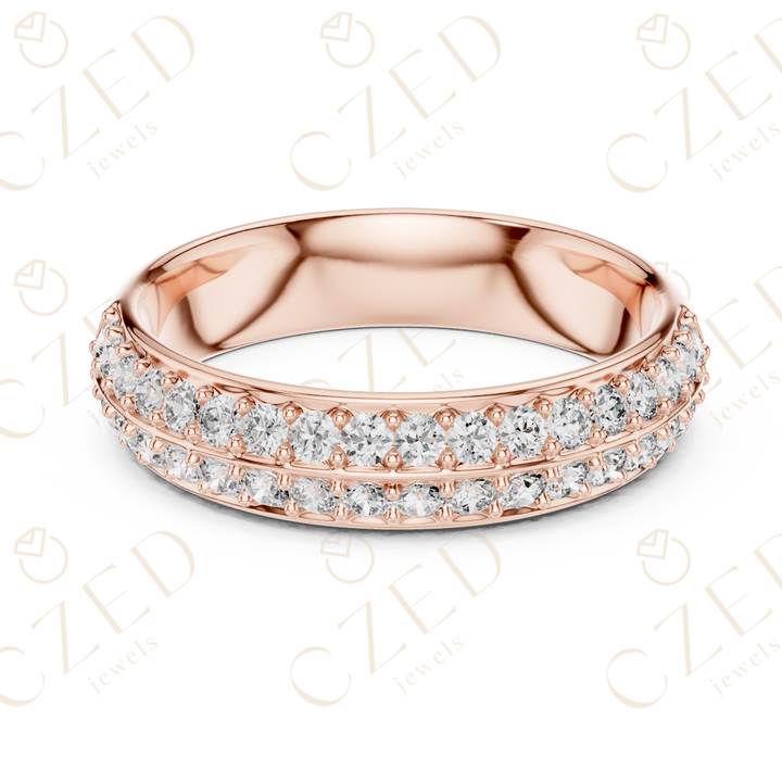 Round Cut Diamond Pavé Band Ring