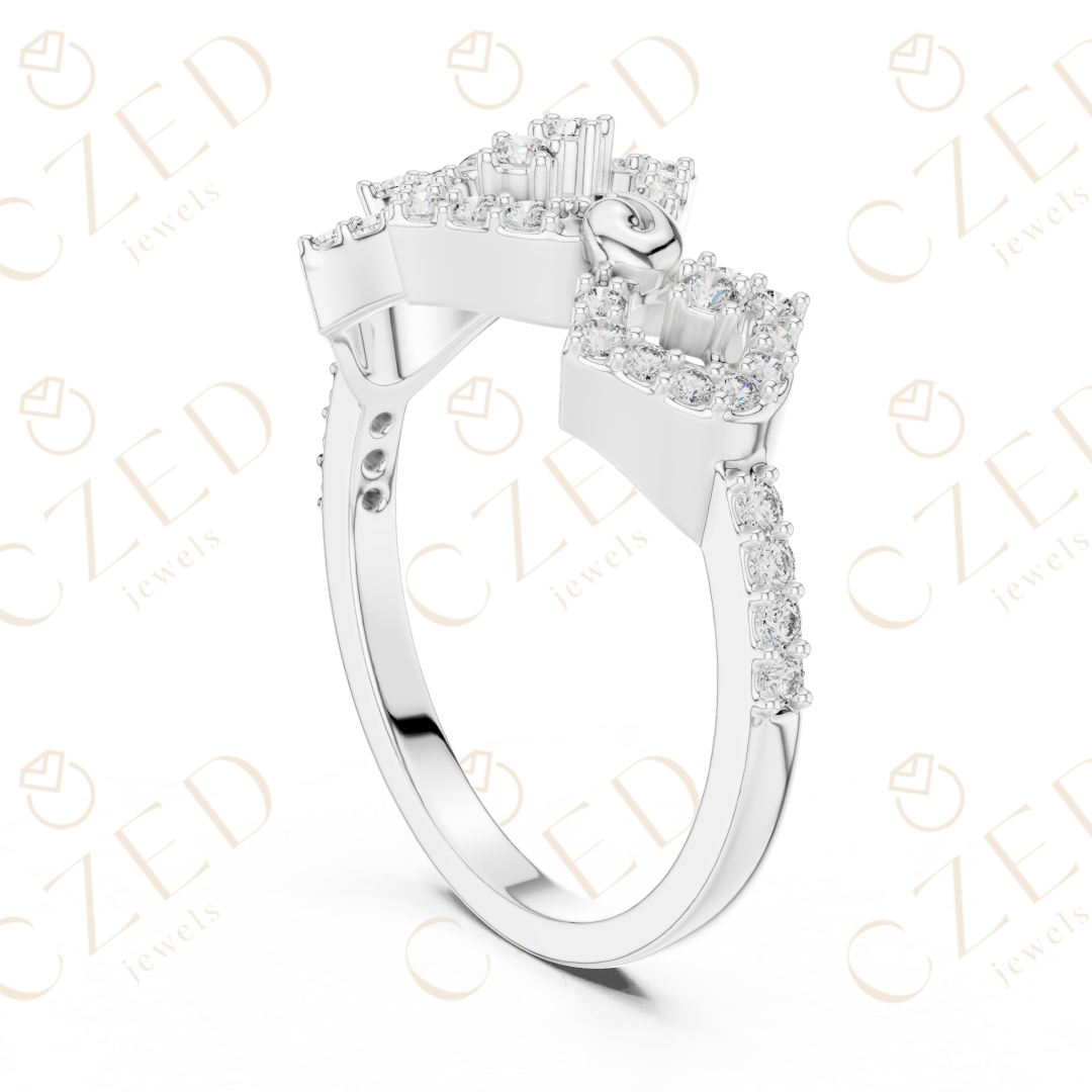 Round Cut Diamond Vintage Inspired Halo Band Ring