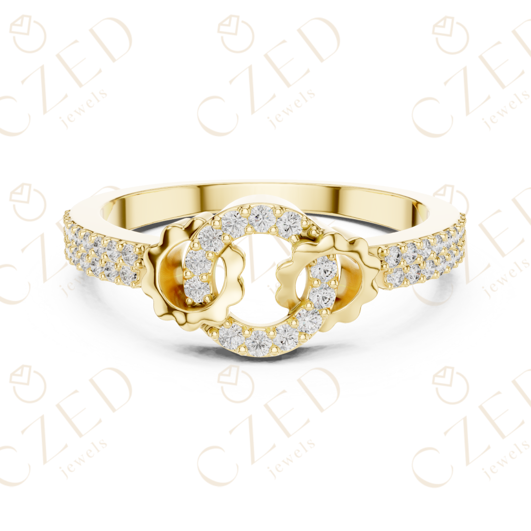 Round Cut Diamond Open Infinity Halo Band Ring