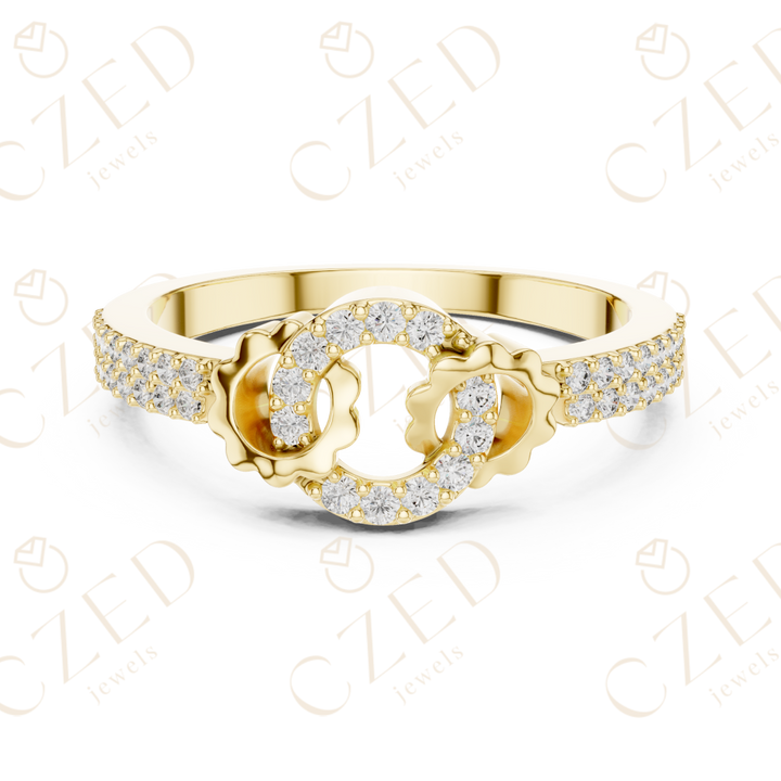 Round Cut Diamond Open Infinity Halo Band Ring