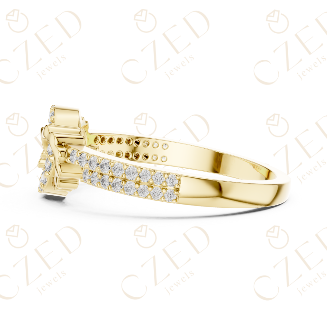 Round Cut Diamond Open Infinity Halo Band Ring