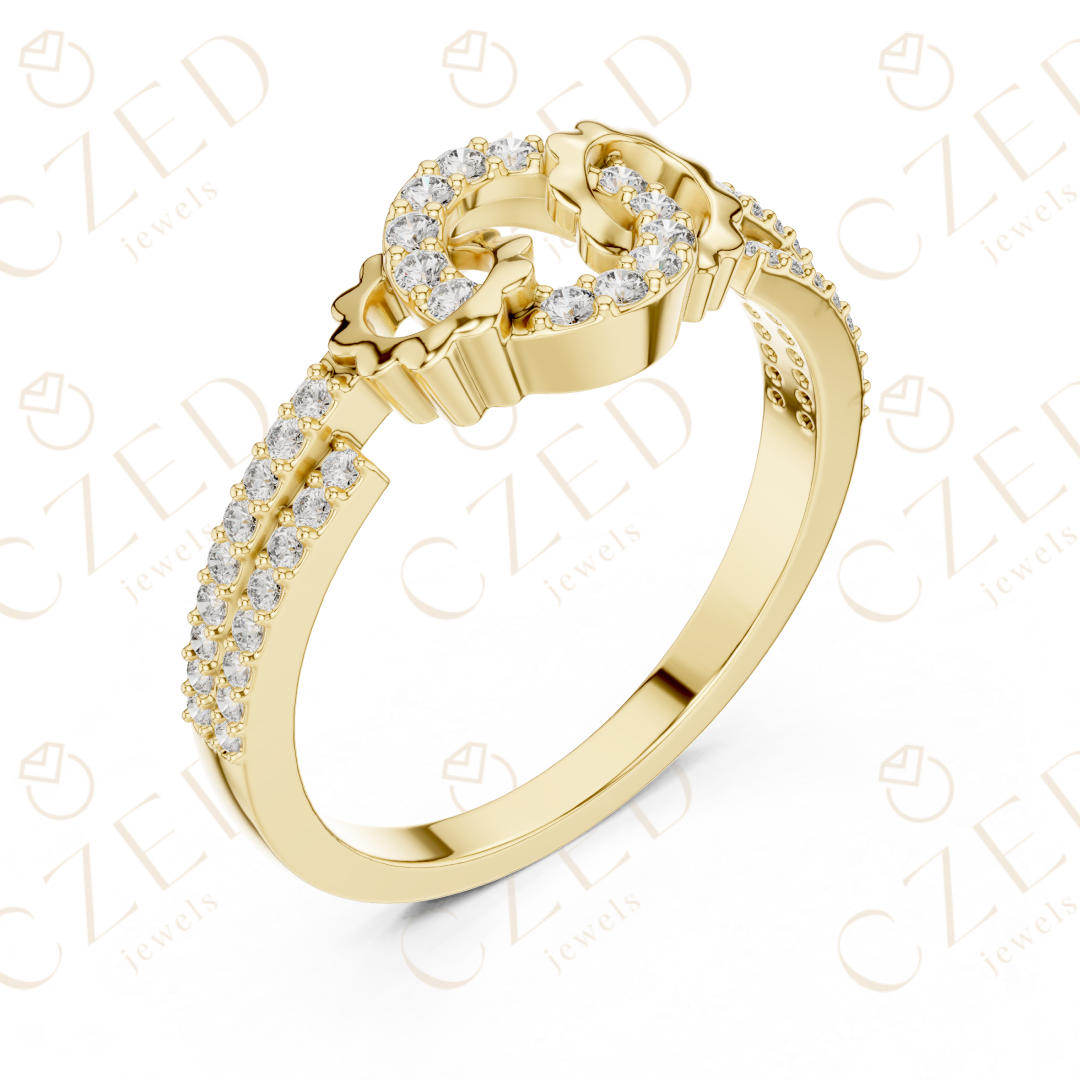 Round Cut Diamond Open Infinity Halo Band Ring