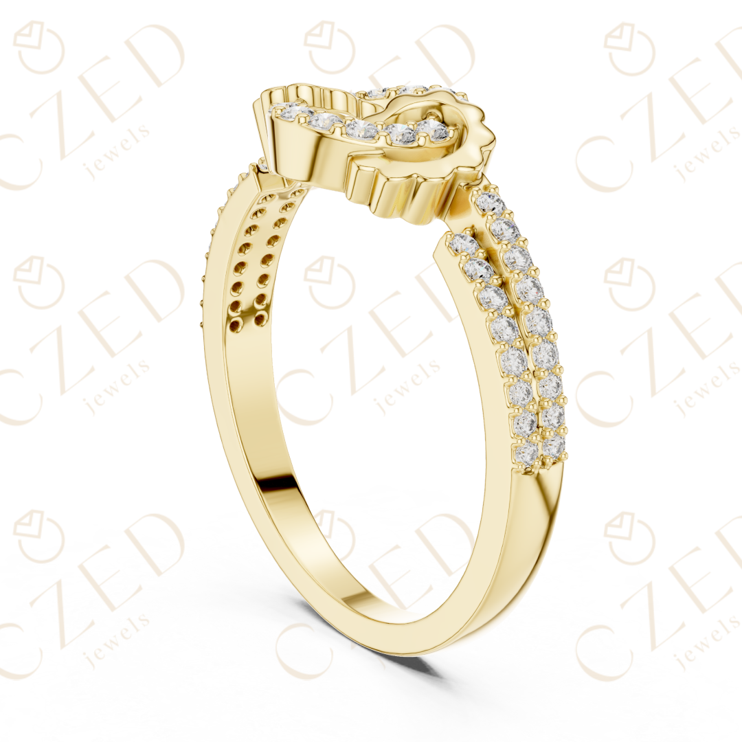 Round Cut Diamond Open Infinity Halo Band Ring