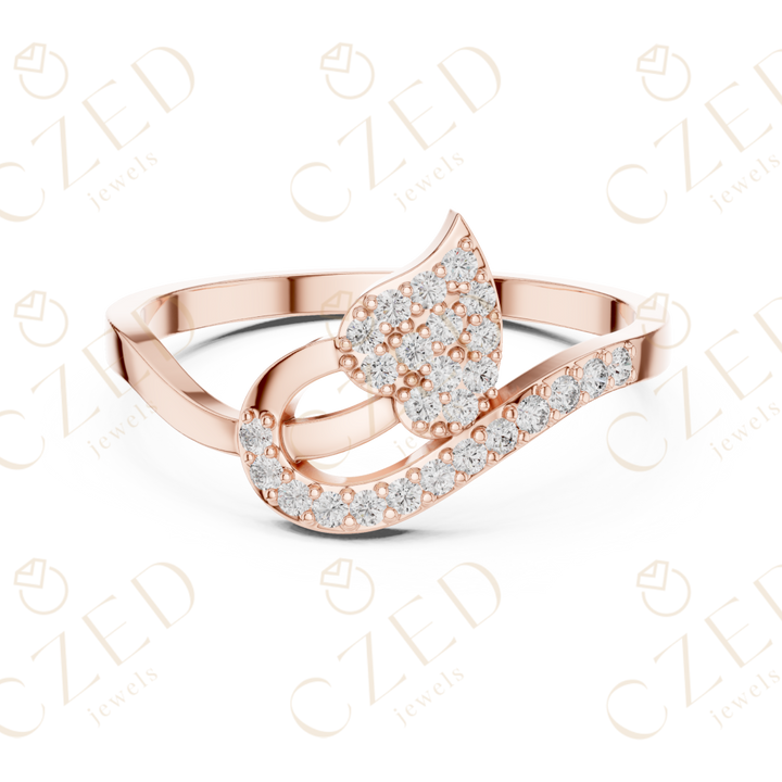 Pear Shaped Diamond Twist Open Halo Ring