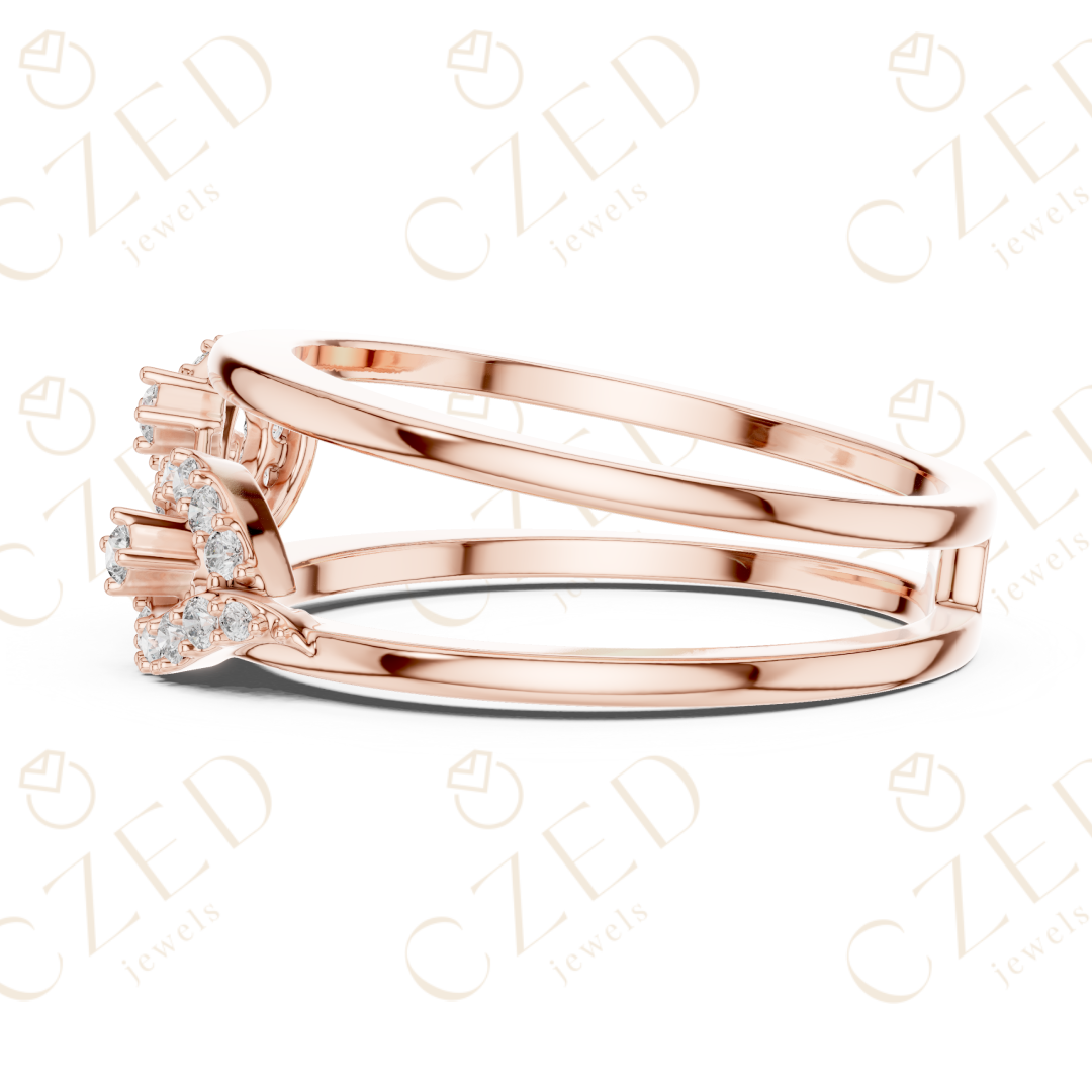 Round Cut Diamond Infinity Twist Pavé Band Ring