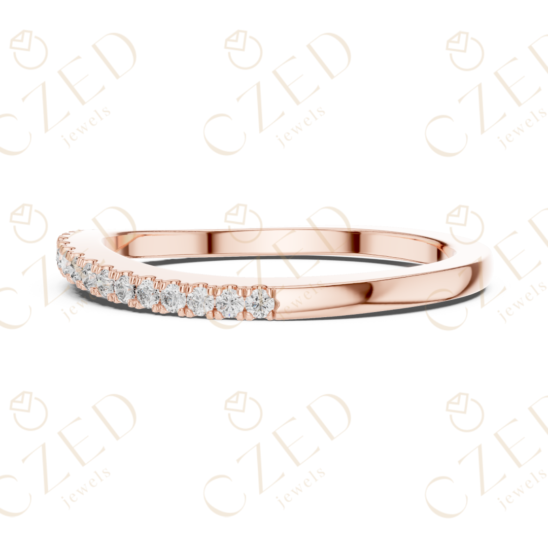 Round Brilliant Diamond Pavé Band Ring