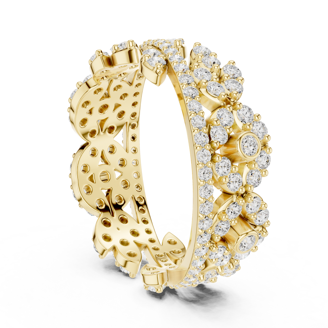 Luxury diamond stud earrings featuring brilliant-cut stones.
