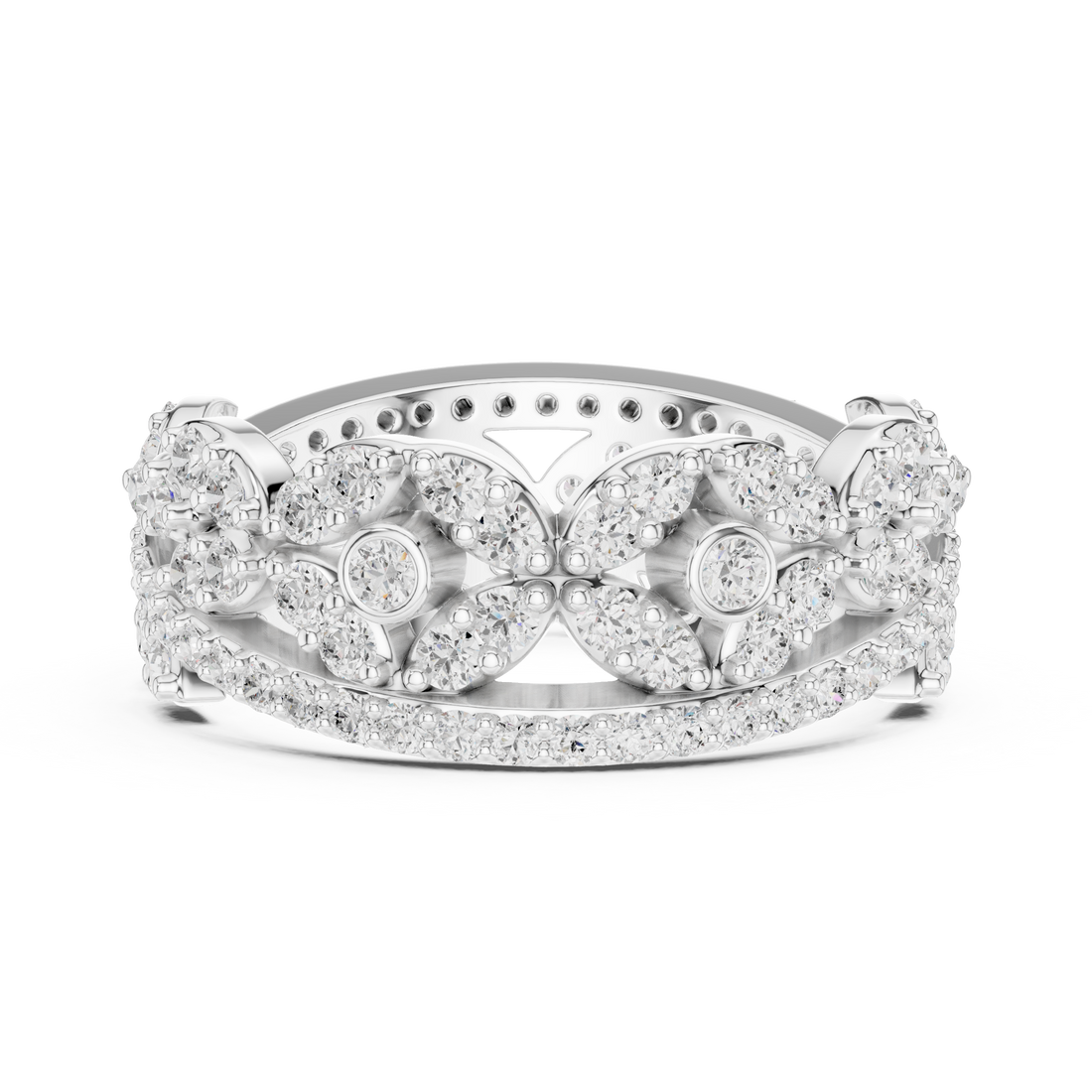Stylish marquise diamond ring with elongated shape and delicate prong setting.